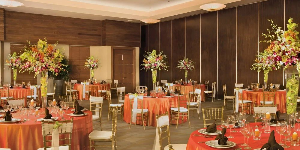 Grand Ballroom reception setup at Secrets Wild Orchid Montego Bay